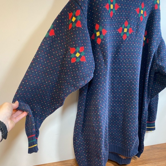 Vintage oversized Tunic cotton knit sweater small medium large retro 80’s 90’s - Picture 3 of 10